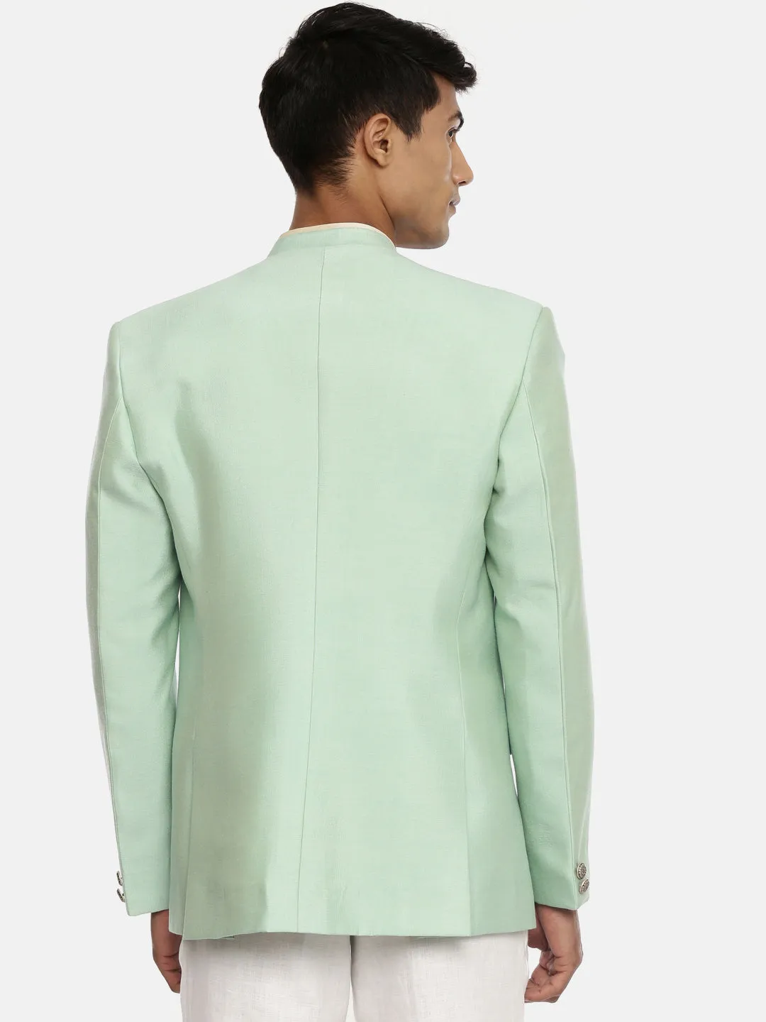 Light Green Men's Silk Blazer - MMJ086