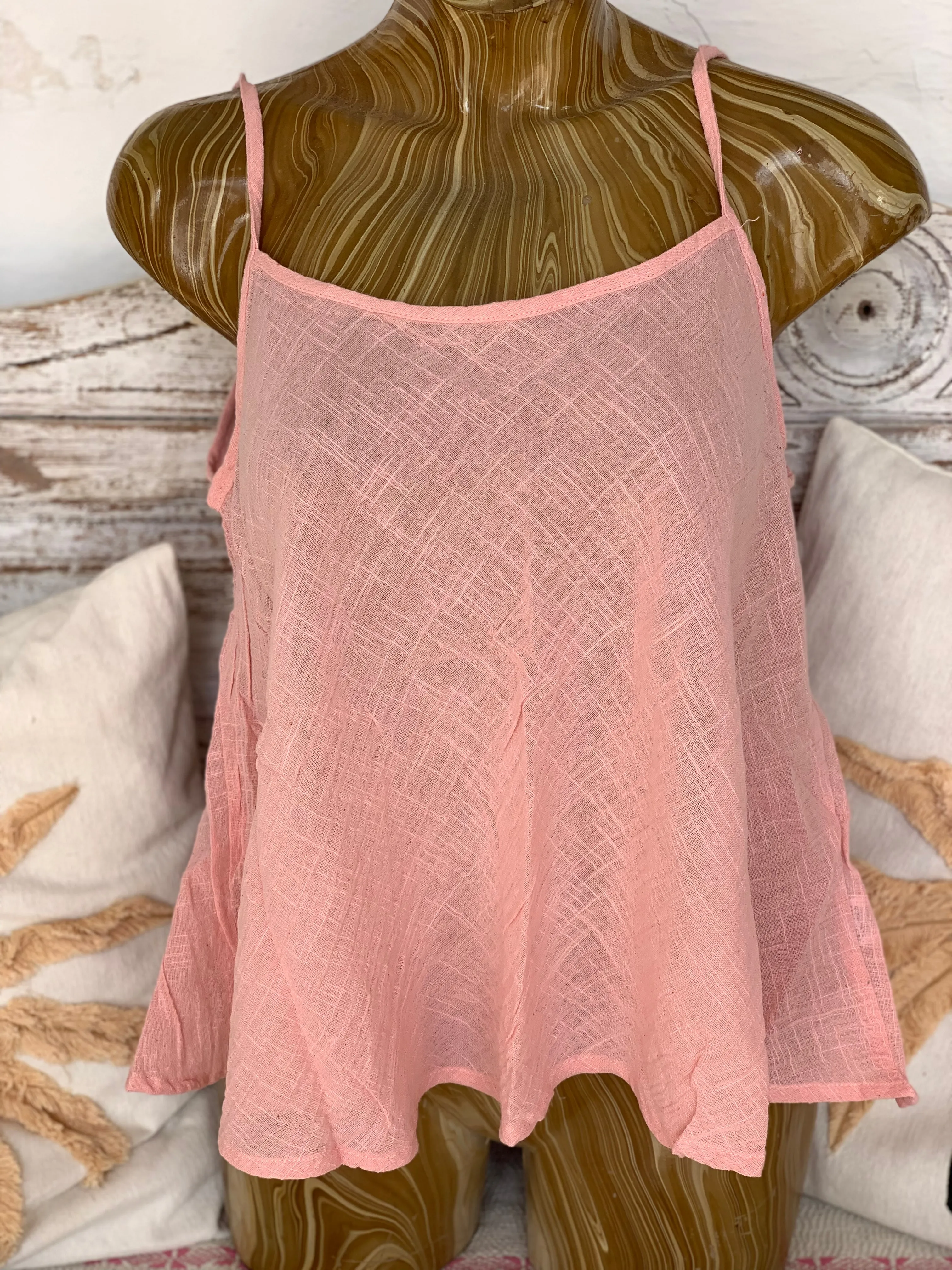 Linen  butterfly 🦋 top - boho blouse Rosa