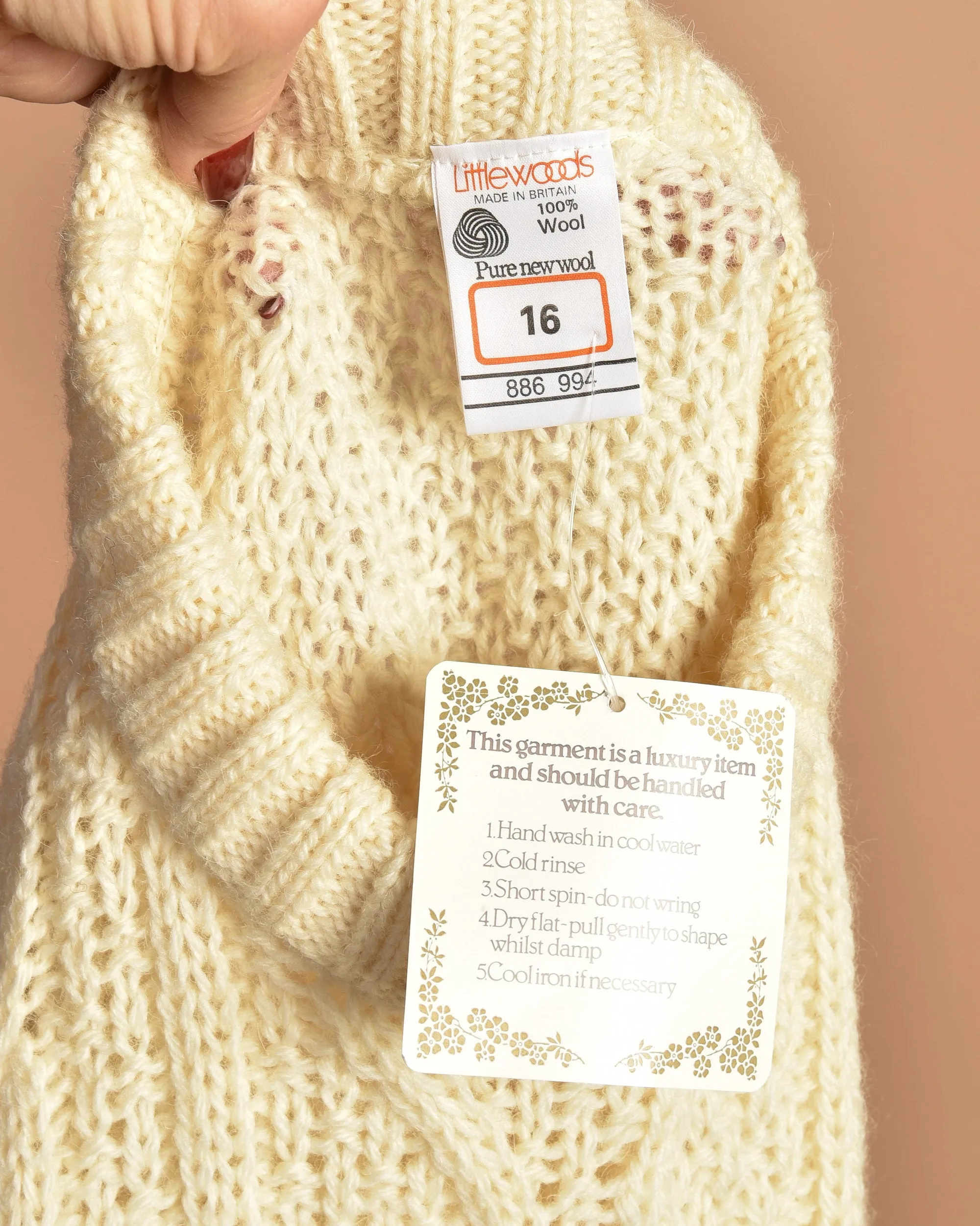 Little Woods 1980s Unworn Cable Knit Sweater