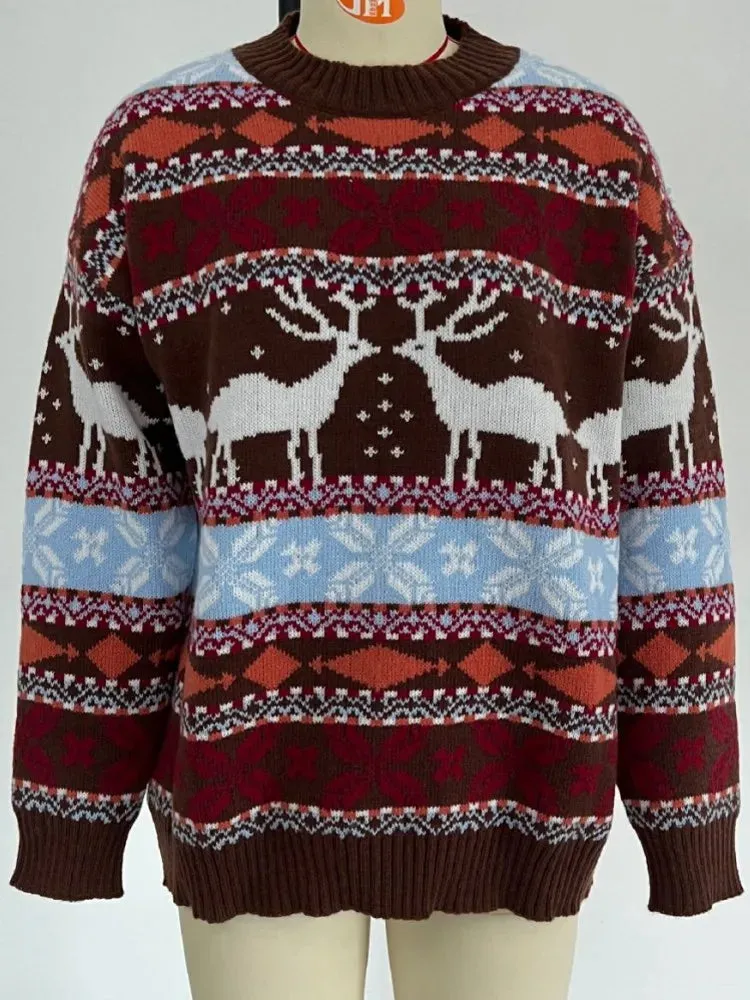 Long Sleeve Knitted Pullover Christmas Sweater