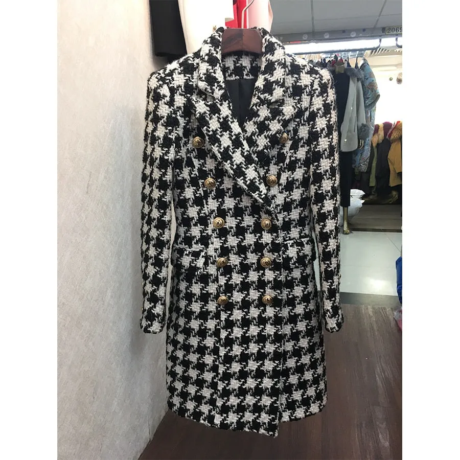 Luxury Long Wool Designer Blazer Coat