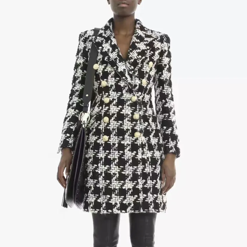 Luxury Long Wool Designer Blazer Coat