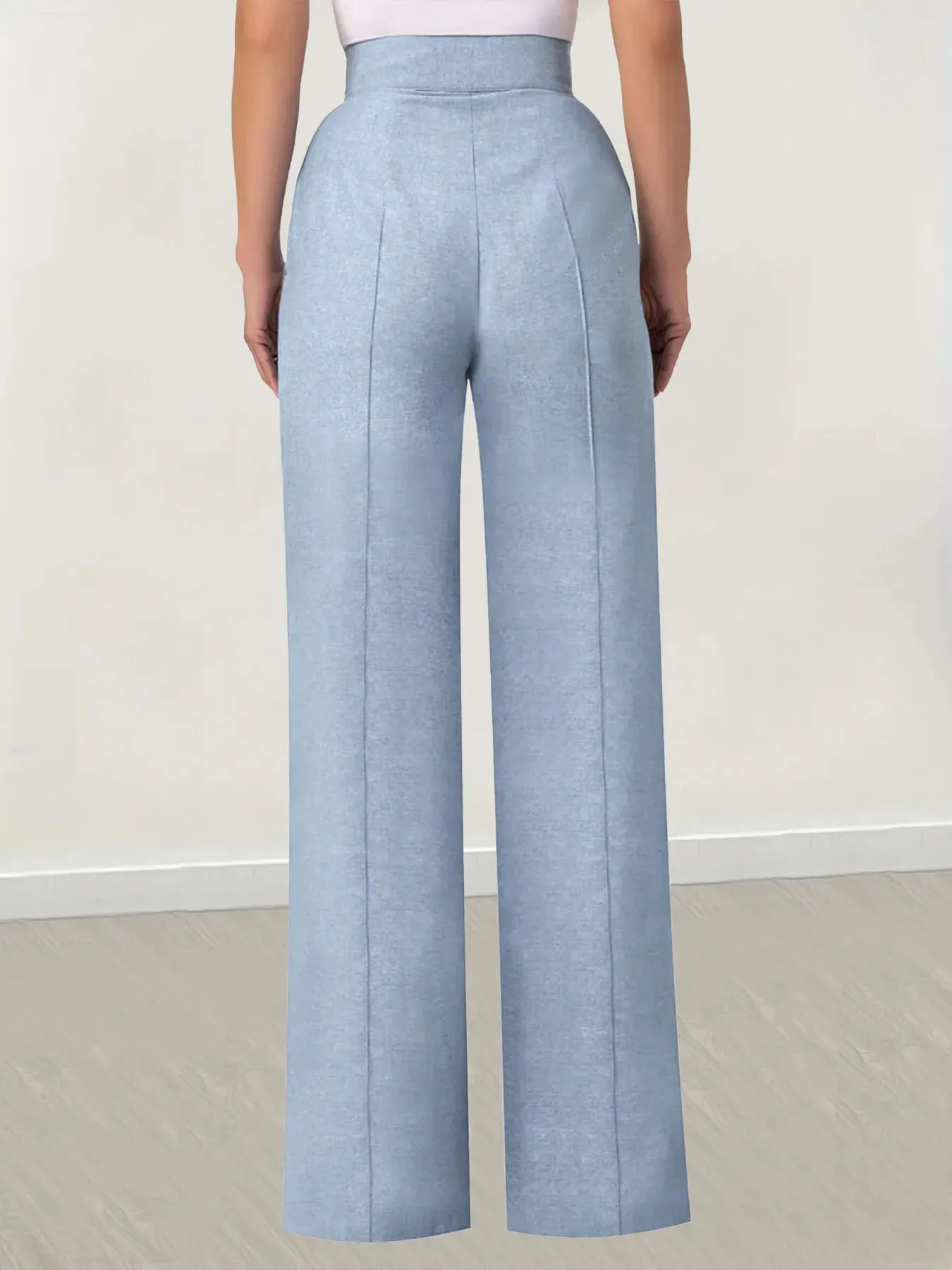 LVSANW M3239 European and American cross-border Amazon women's casual pants, elegant and elegant work clothing pants, versatile fashionable wide-leg pants
