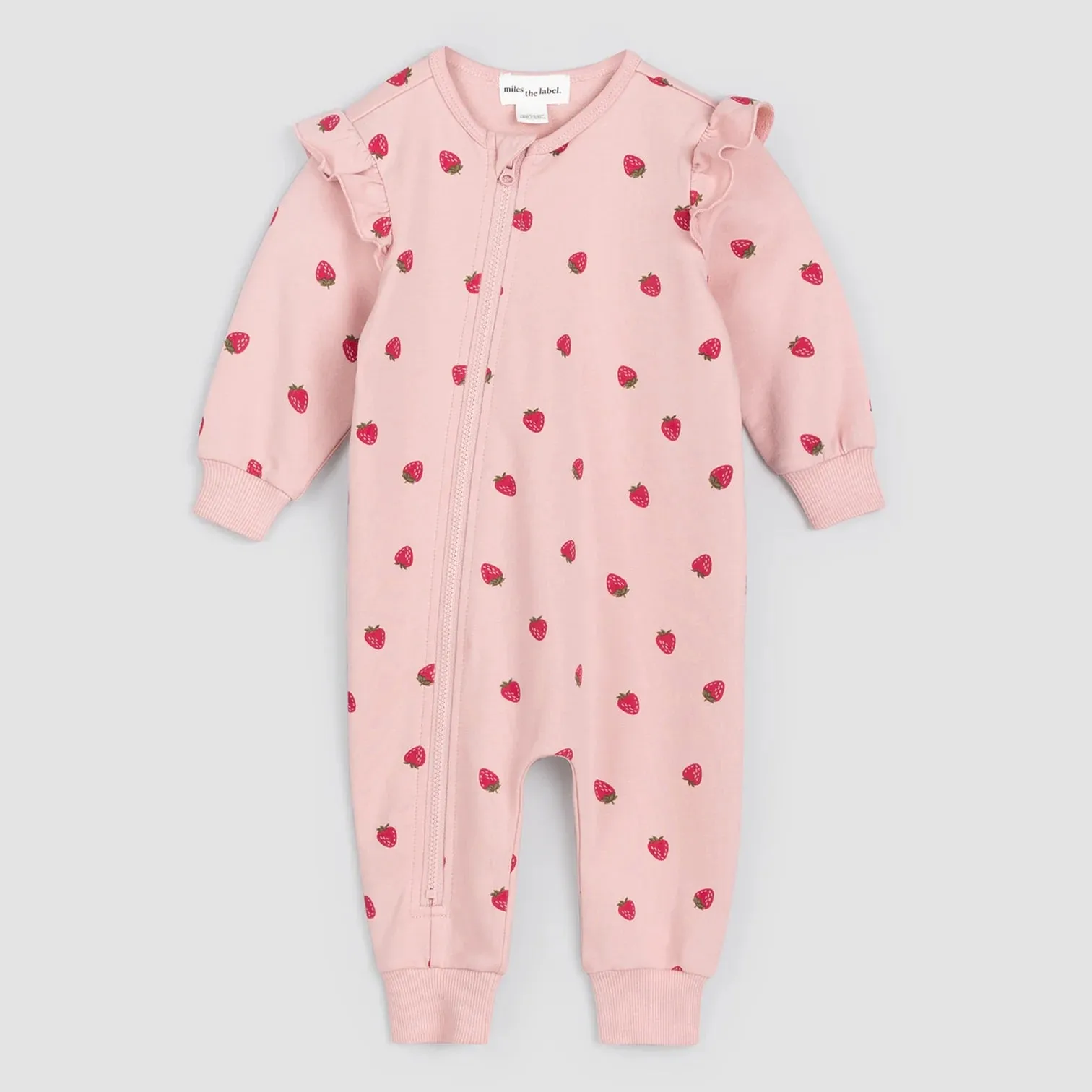 Miles the Label infant girl strawberry print romper