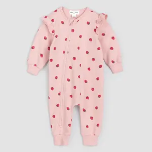 Miles the Label infant girl strawberry print romper