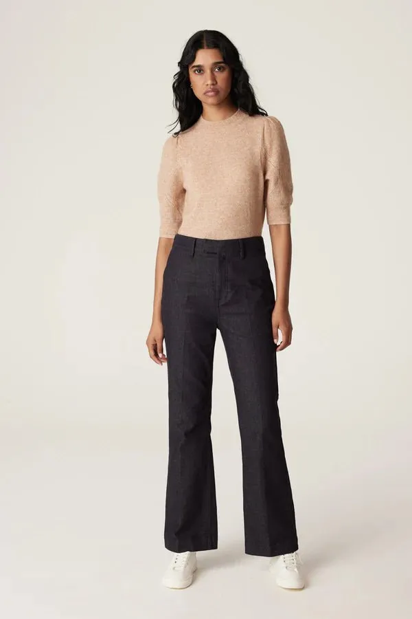 Mohair Puff Sleeve Tee | Camel