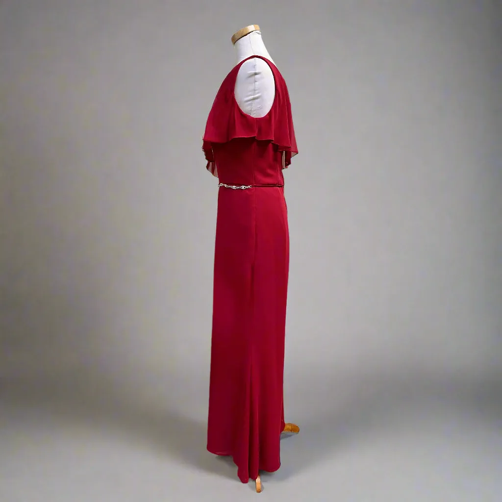 Morilee burgundy jumpsuit, size 10