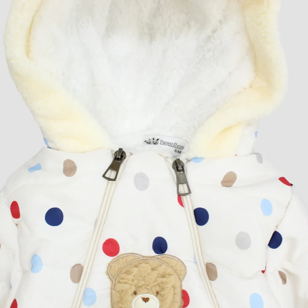 Multicolored Dots Long-Sleeved Fleeced Overall
