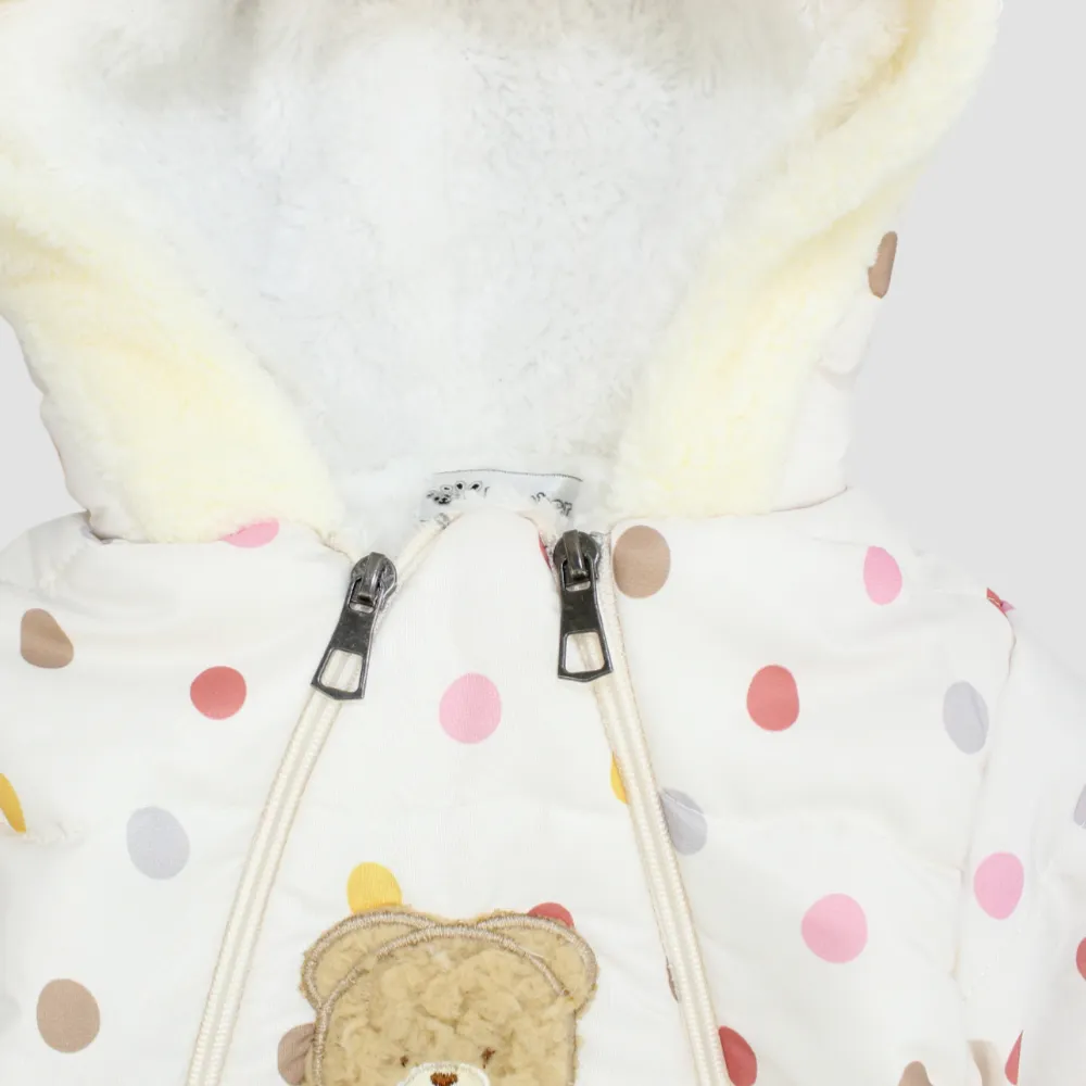 Multicolored Dots Long-Sleeved Fleeced Overall