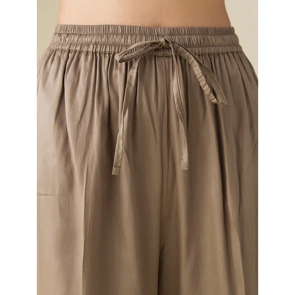 Mushio Brown Cotton Silk Pants