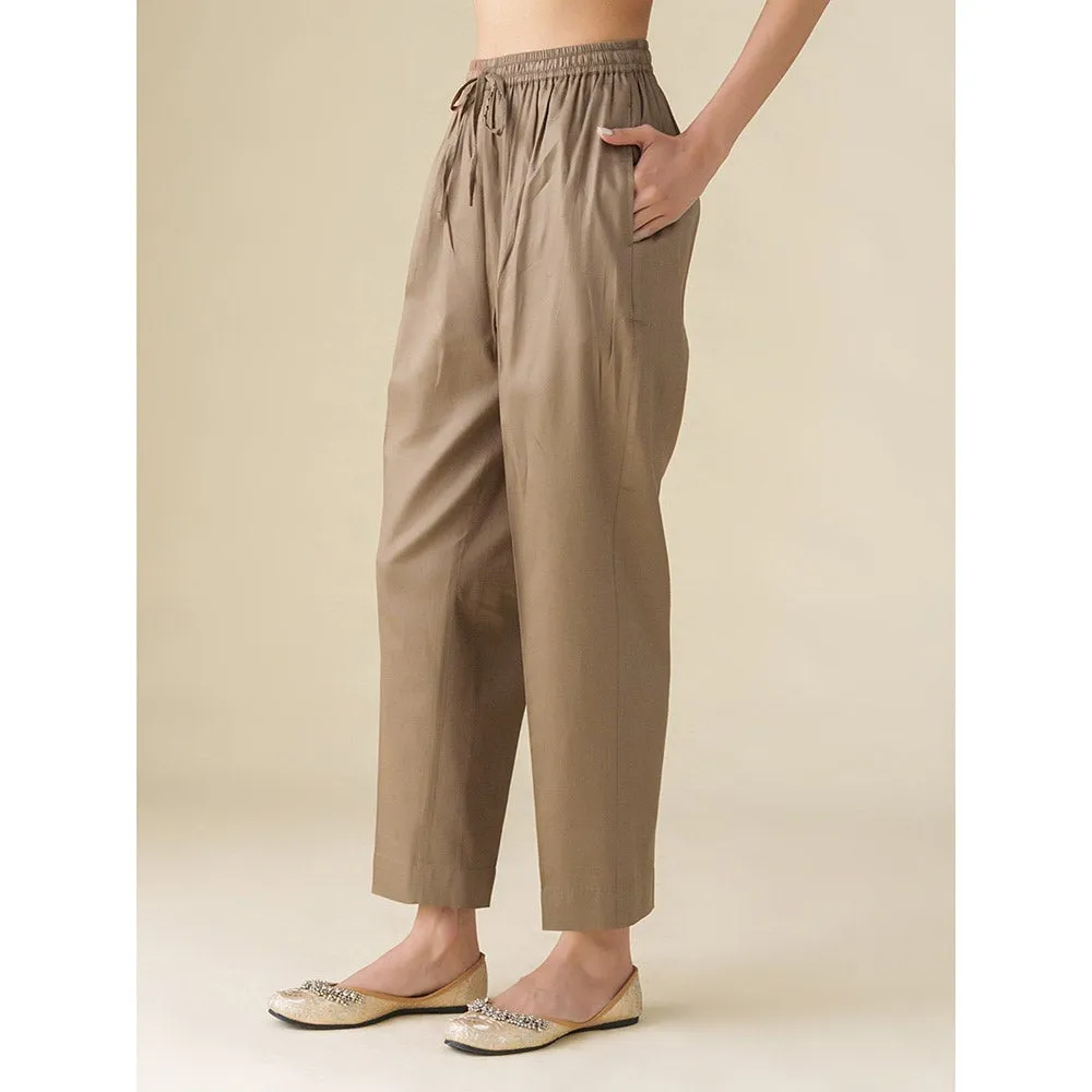 Mushio Brown Cotton Silk Pants