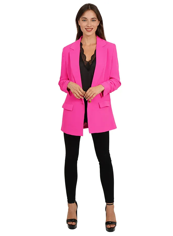Neon Pink Boyfriend Blazer
