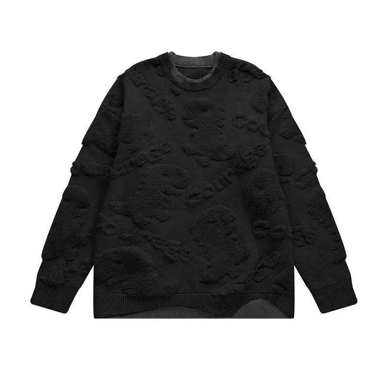 [NEW] INFL Embossed Courage Knit Sweater [Unisex]