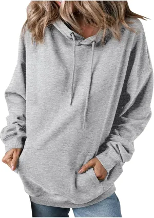 Oversized Hoodies for Women Casual Long Sleeve Drawstring Pullover Hooded Top Loose Fit Comfy Sweatshirts with Pocket