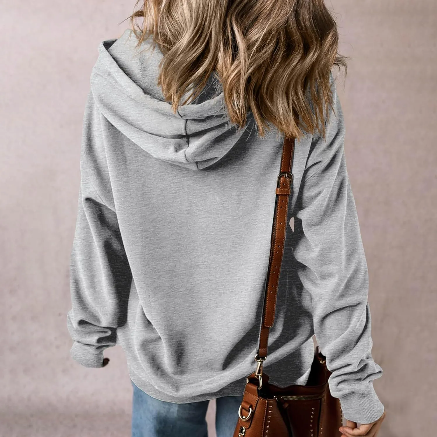 Oversized Hoodies for Women Casual Long Sleeve Drawstring Pullover Hooded Top Loose Fit Comfy Sweatshirts with Pocket