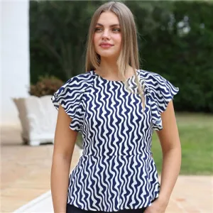 Rant & Rave Polly Top Navy