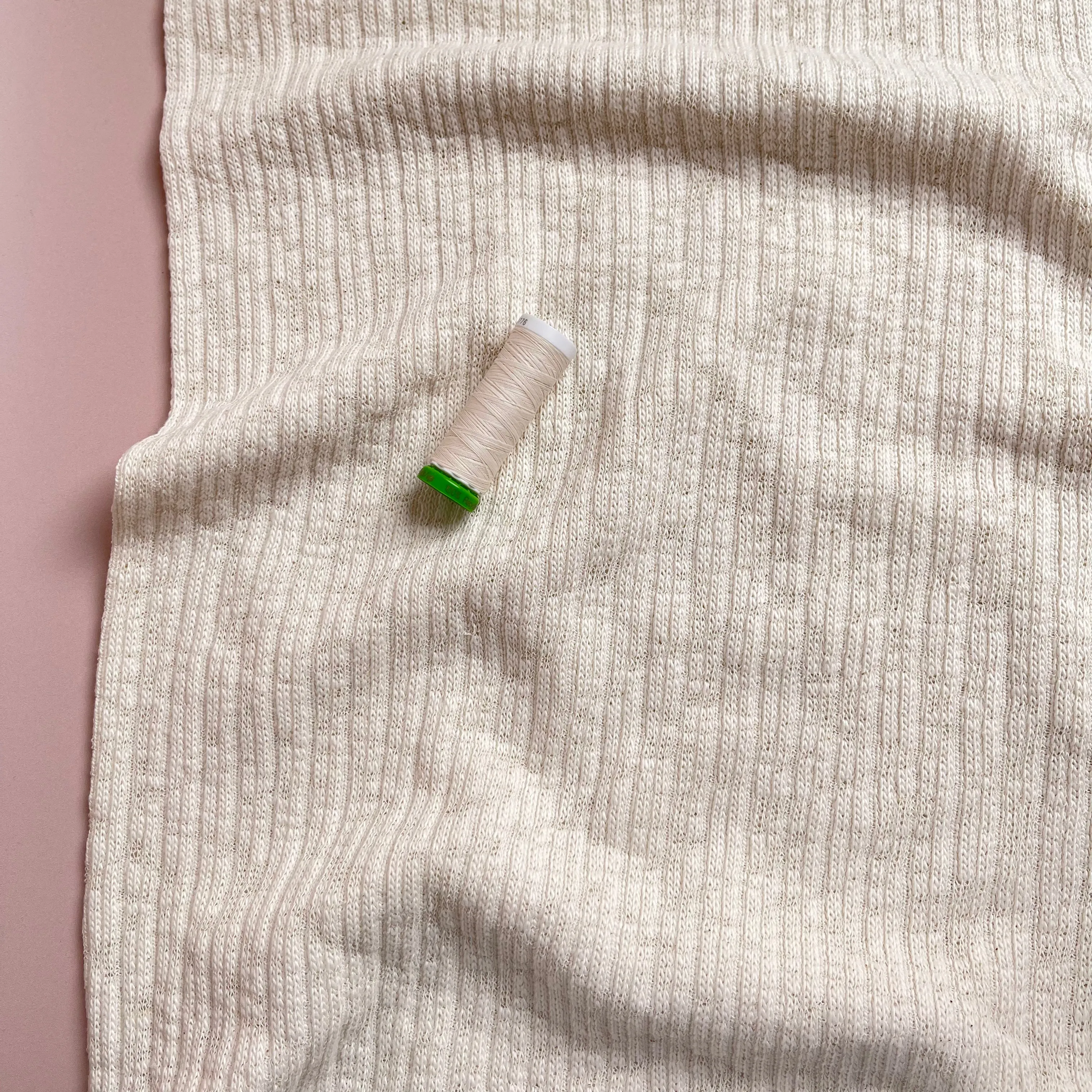 REMNANT 0.9 Metre - Natural Recycled Cotton Knit Fabric