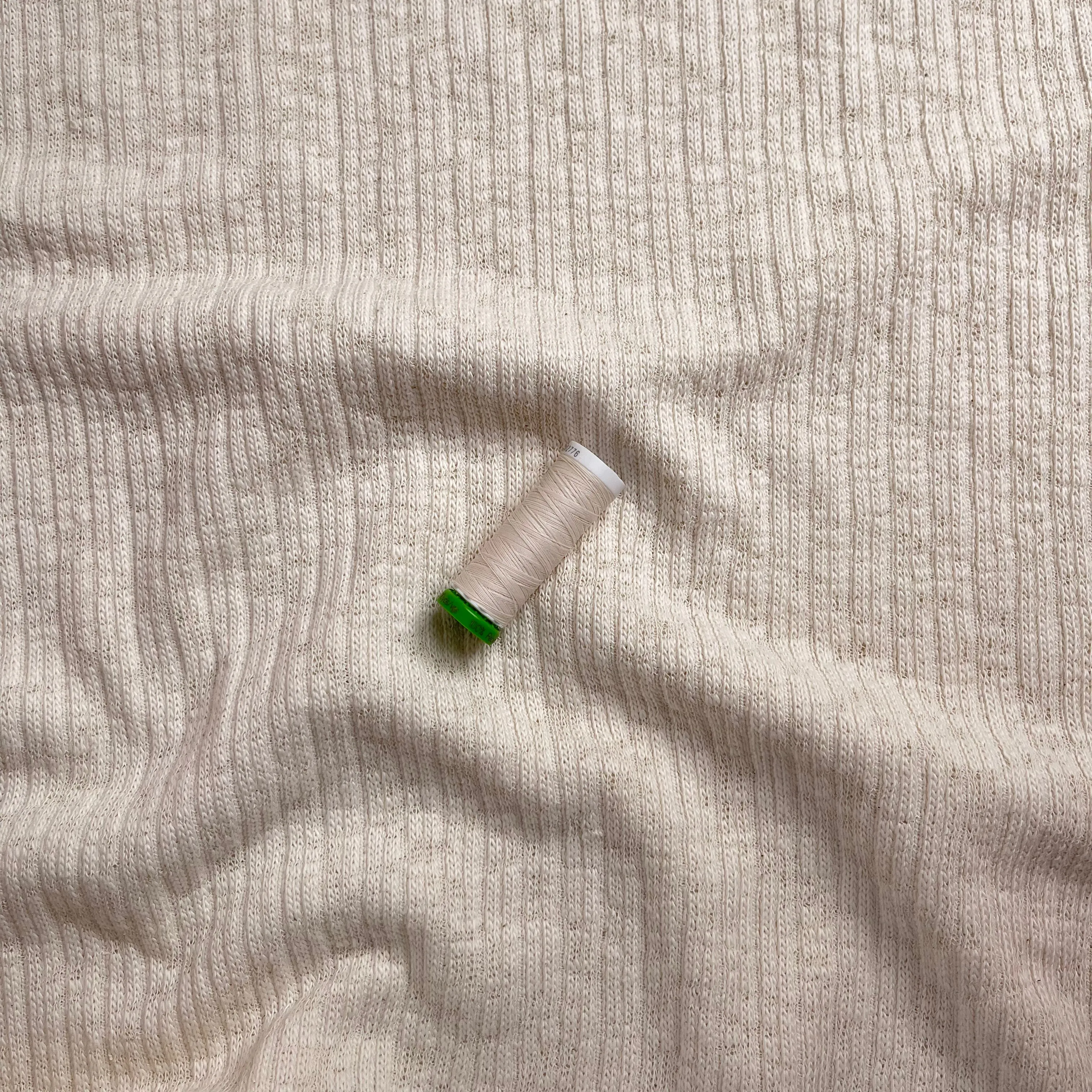 REMNANT 0.9 Metre - Natural Recycled Cotton Knit Fabric