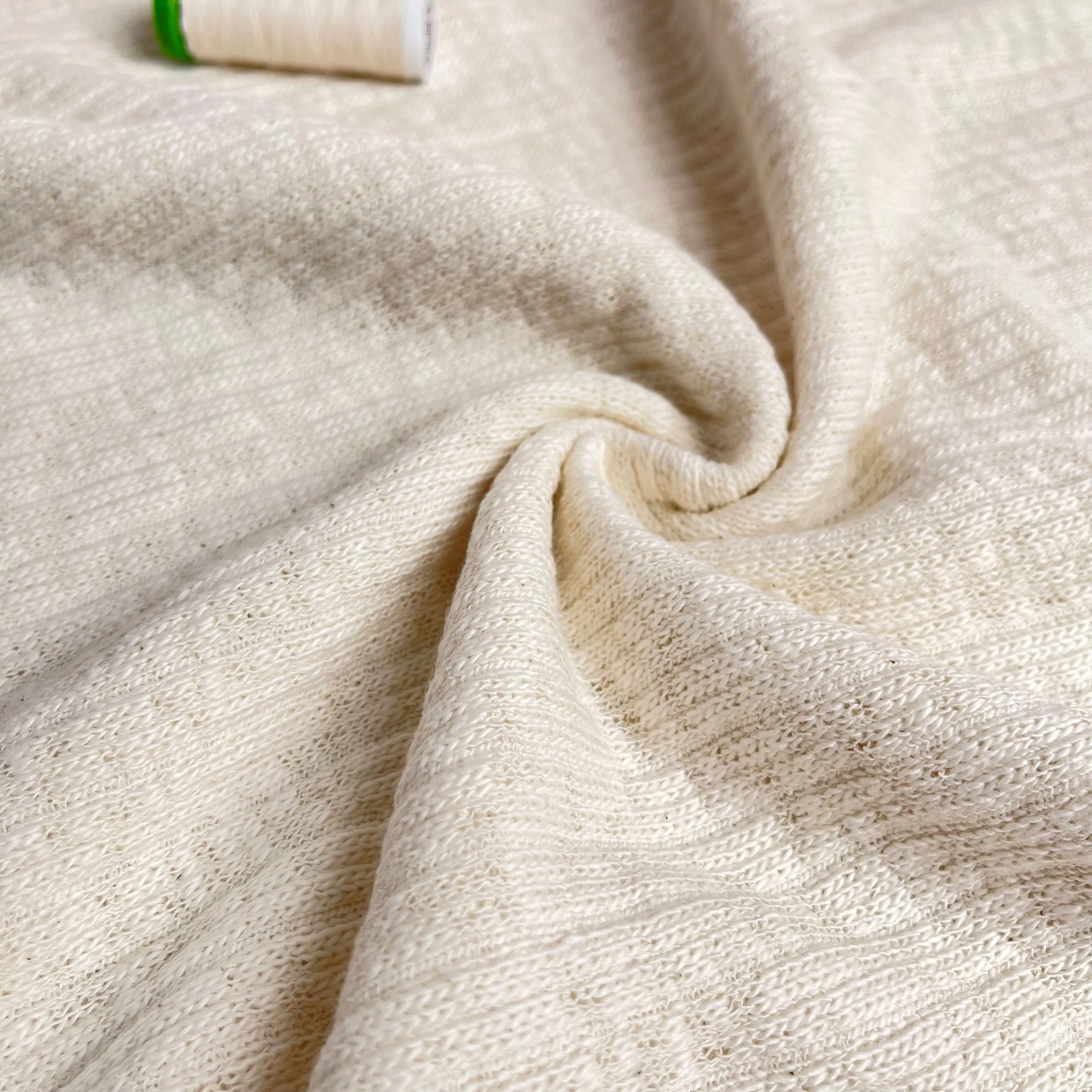 REMNANT 0.9 Metre - Natural Recycled Cotton Knit Fabric