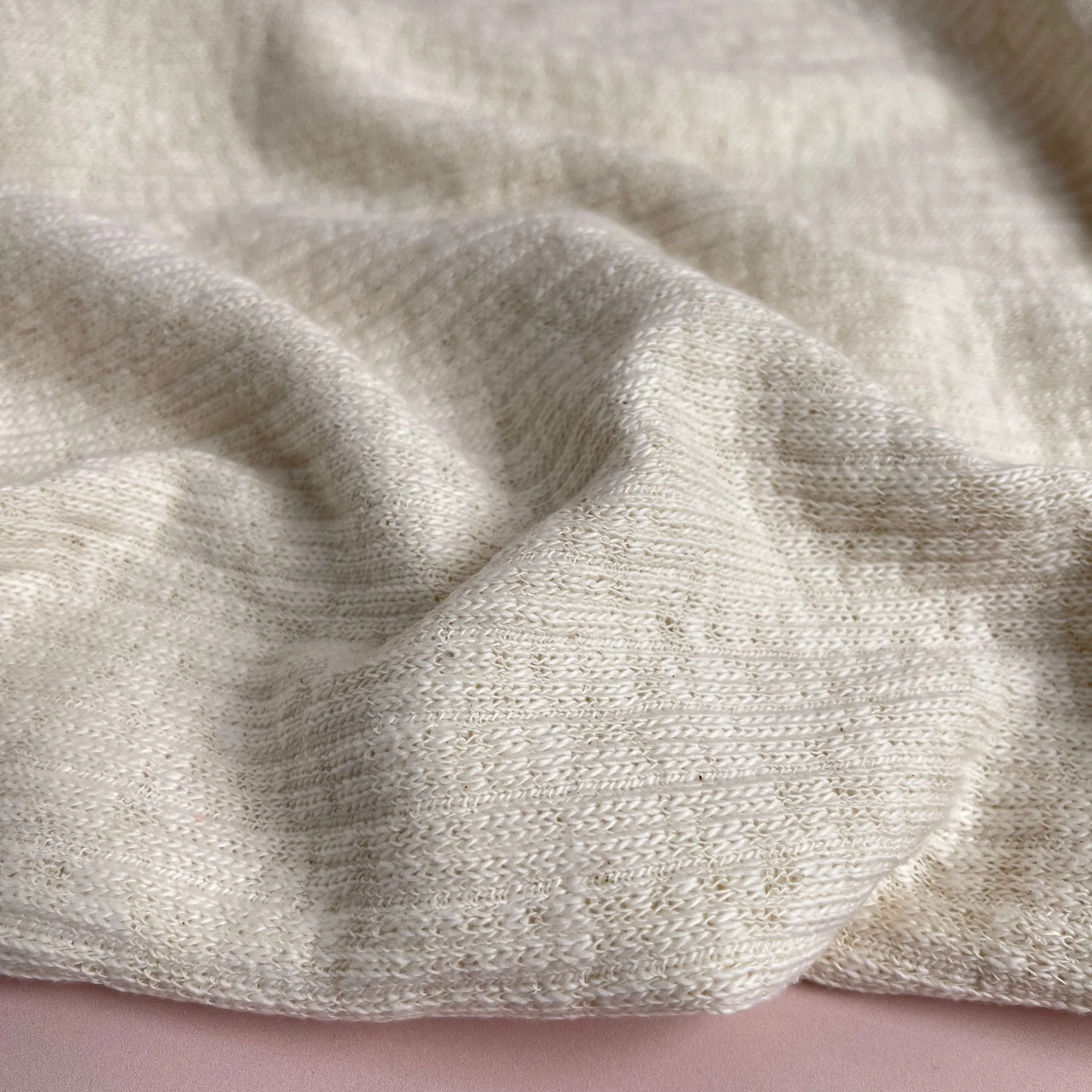 REMNANT 0.9 Metre - Natural Recycled Cotton Knit Fabric