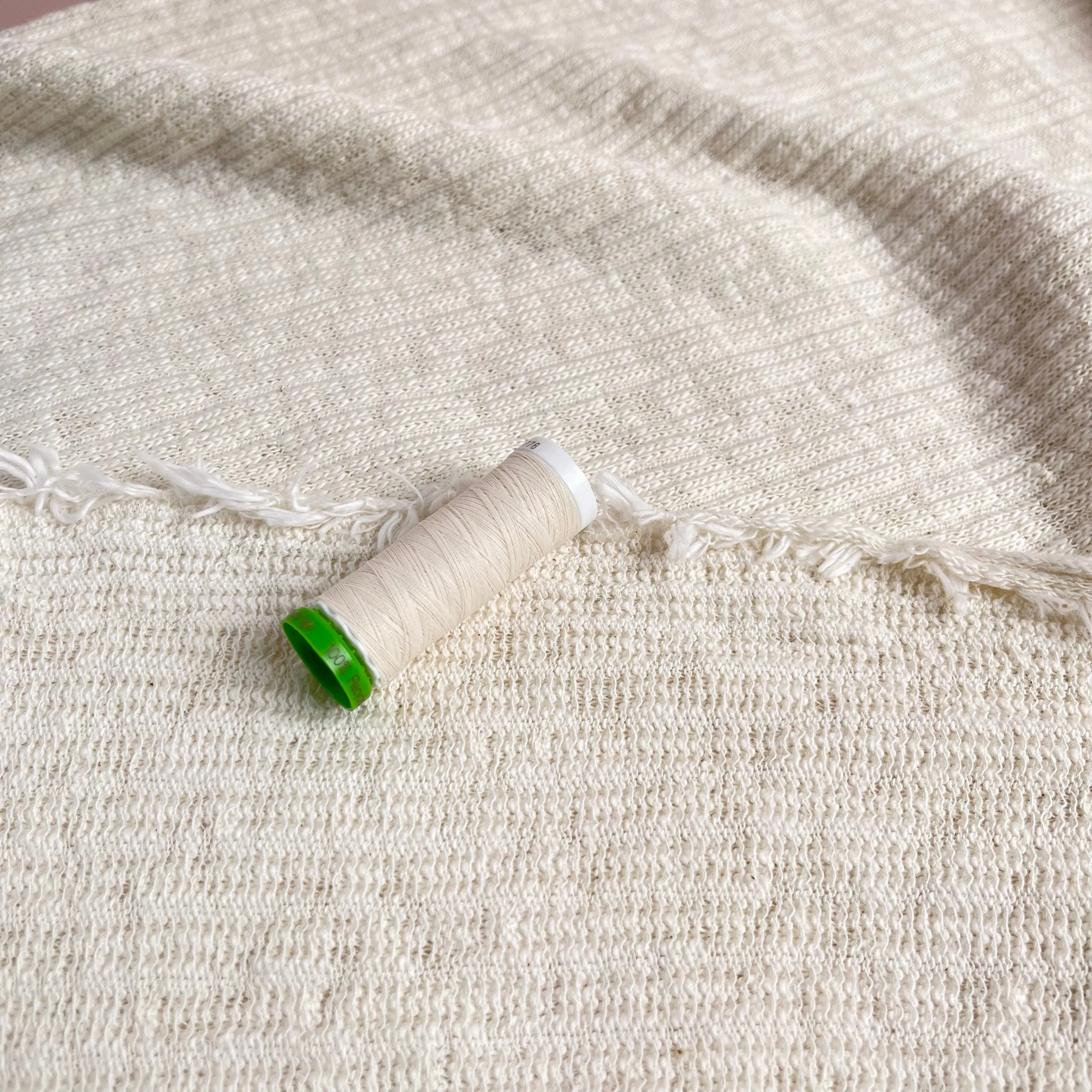 REMNANT 0.9 Metre - Natural Recycled Cotton Knit Fabric