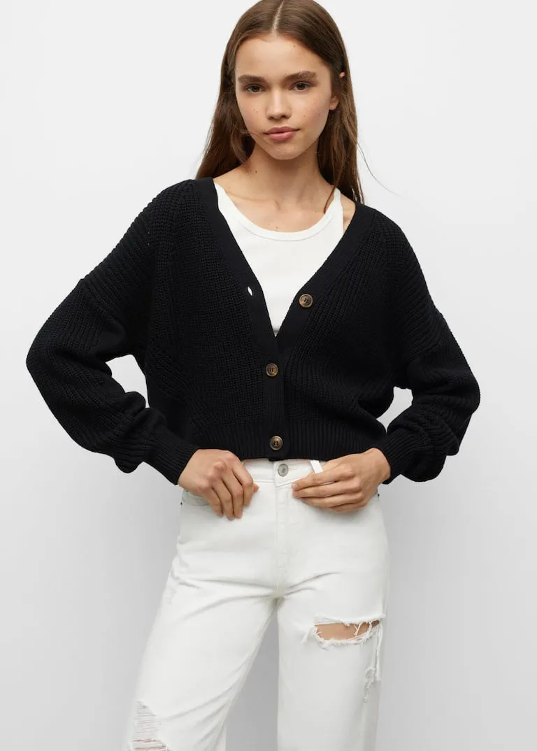 Ribbed knit cardigan