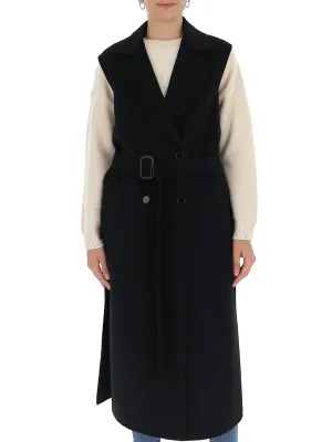 'S Max Mara Double-Breasted Sleeveless Coat
