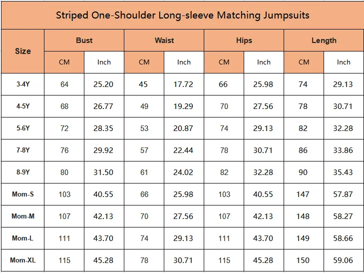 Sale！Striped One-Shoulder Long-sleeve Matching Jumpsuits