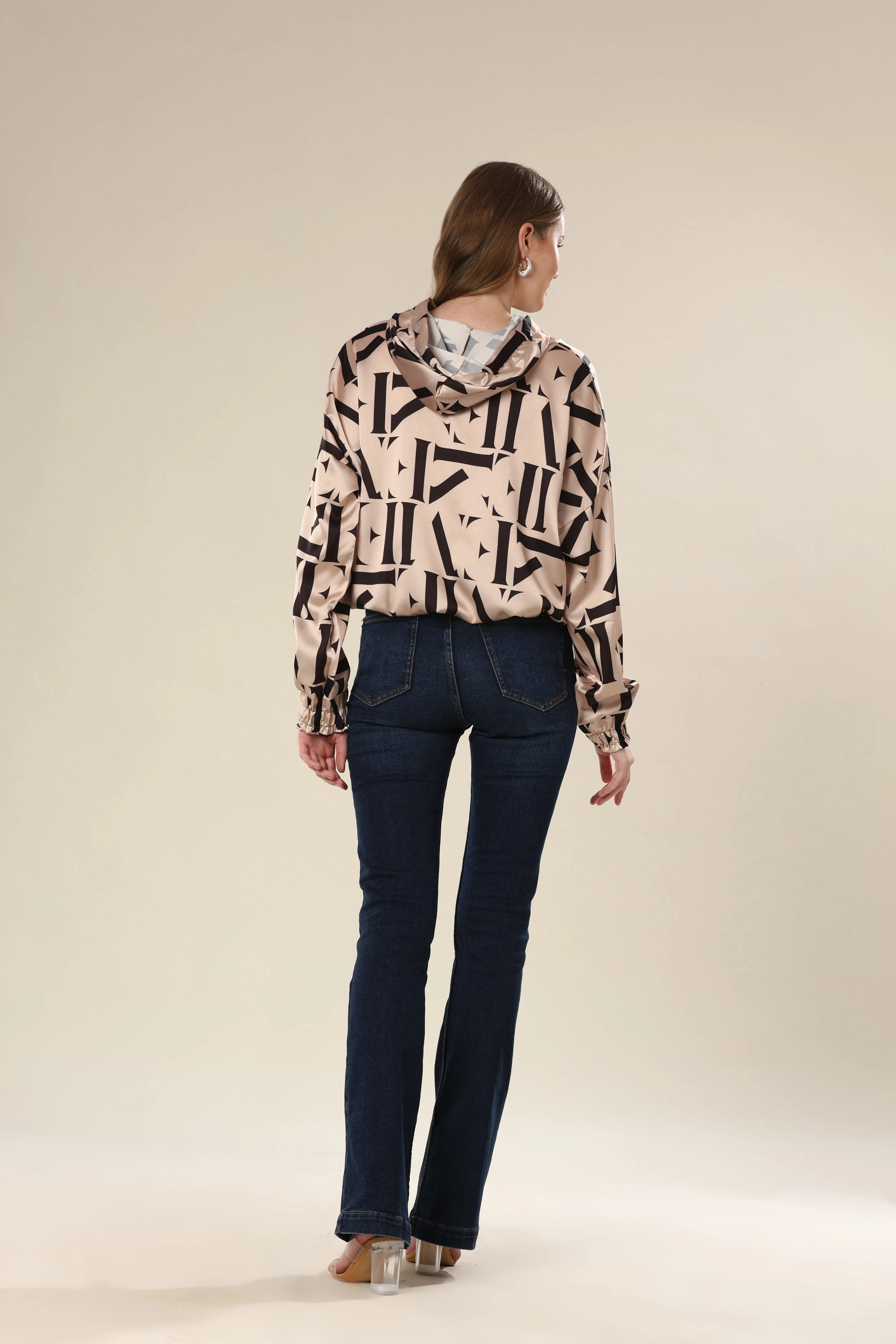 Satin Serenity Loose Fit Hoody Top