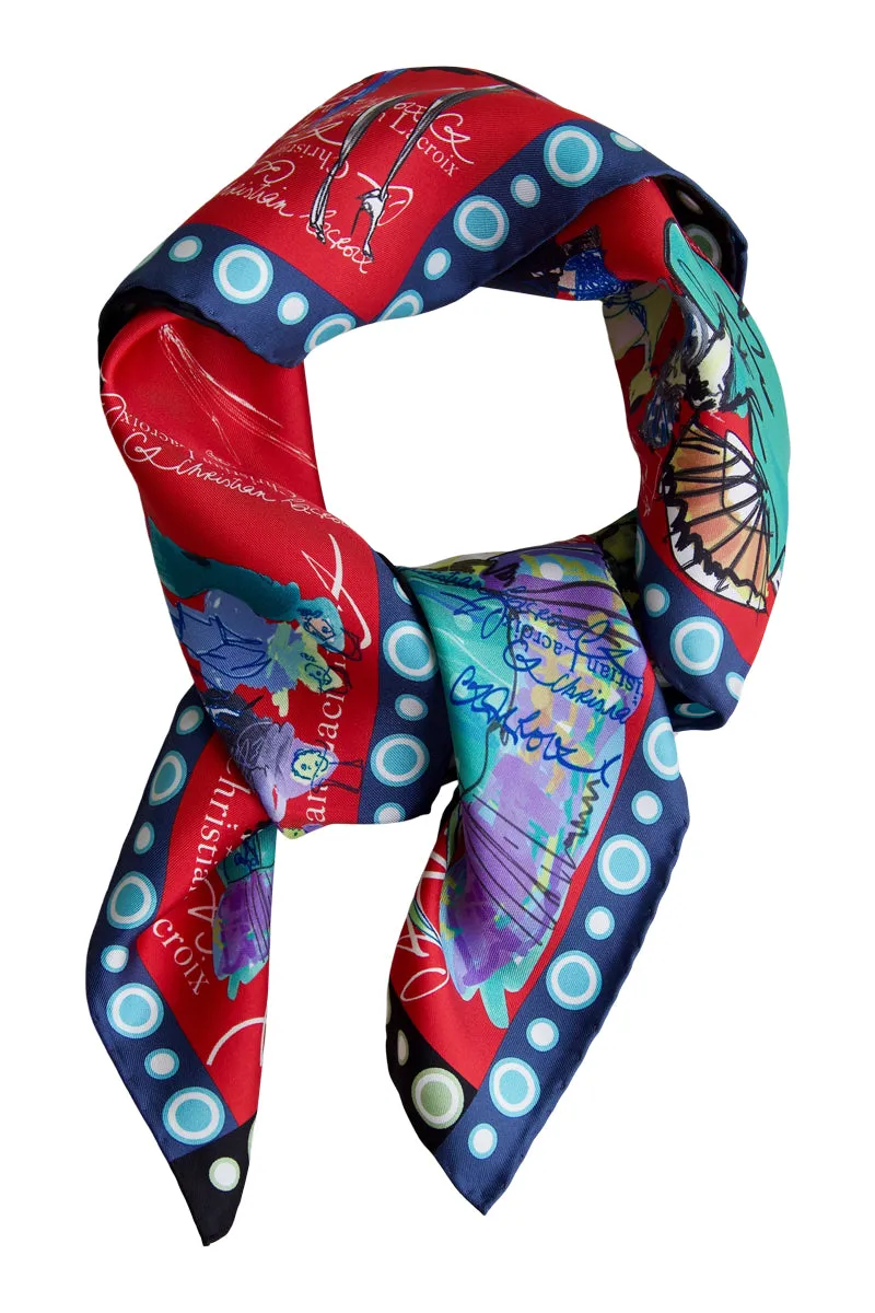 Silk scarf "Croquis" Lacroix - classic red