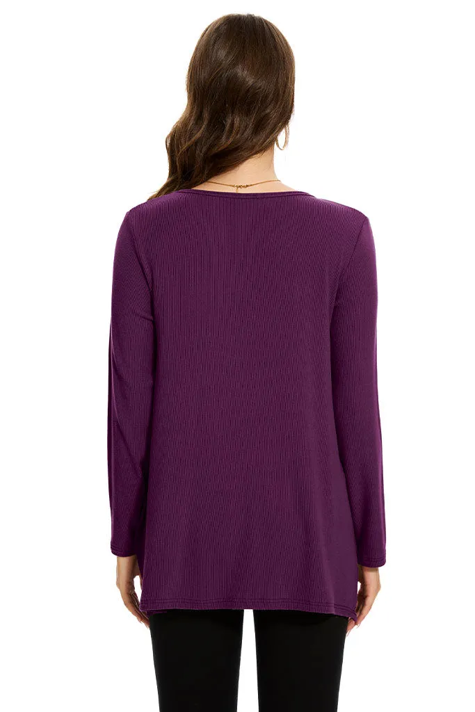 Smallshow Side Slit Stylish Maternity Sweater