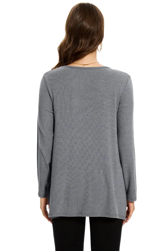 Smallshow Side Slit Stylish Maternity Sweater