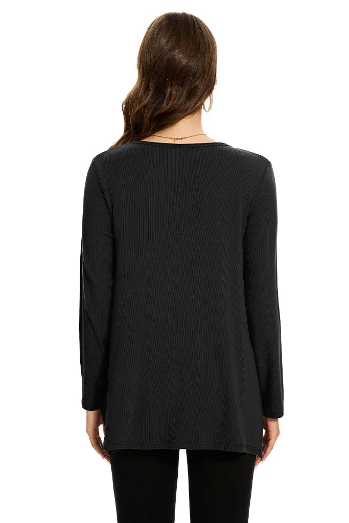 Smallshow Side Slit Stylish Maternity Sweater