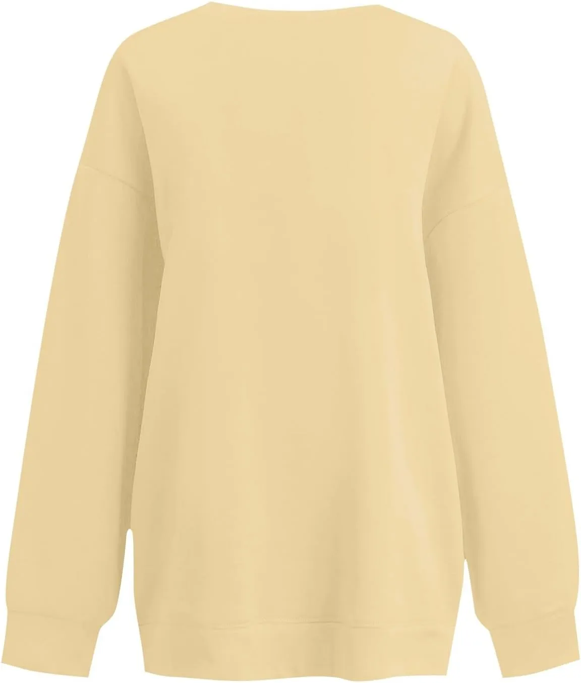 Sweatshirt for Women Solid Color Long Sleeve Crewneck Oversized Sweatshirt Loose Fit Cozy Pullover 2024 Fall Outfits