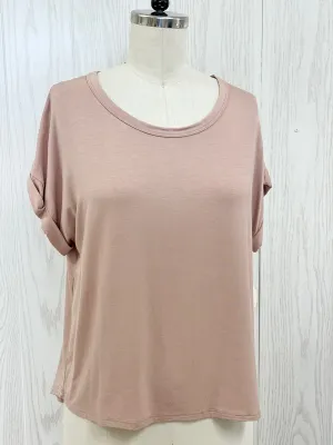 Taupe Crew Neck Loose Top