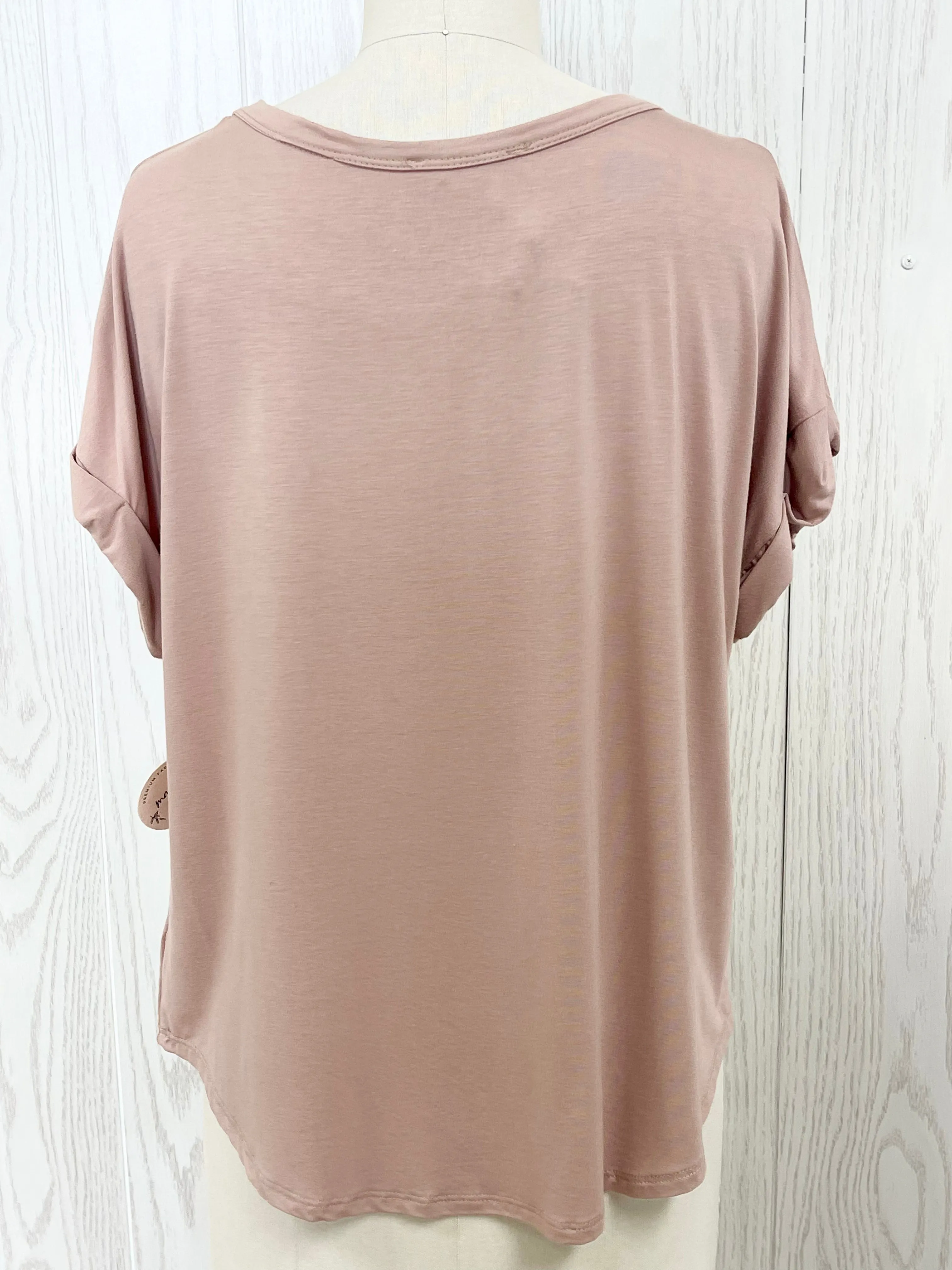 Taupe Crew Neck Loose Top