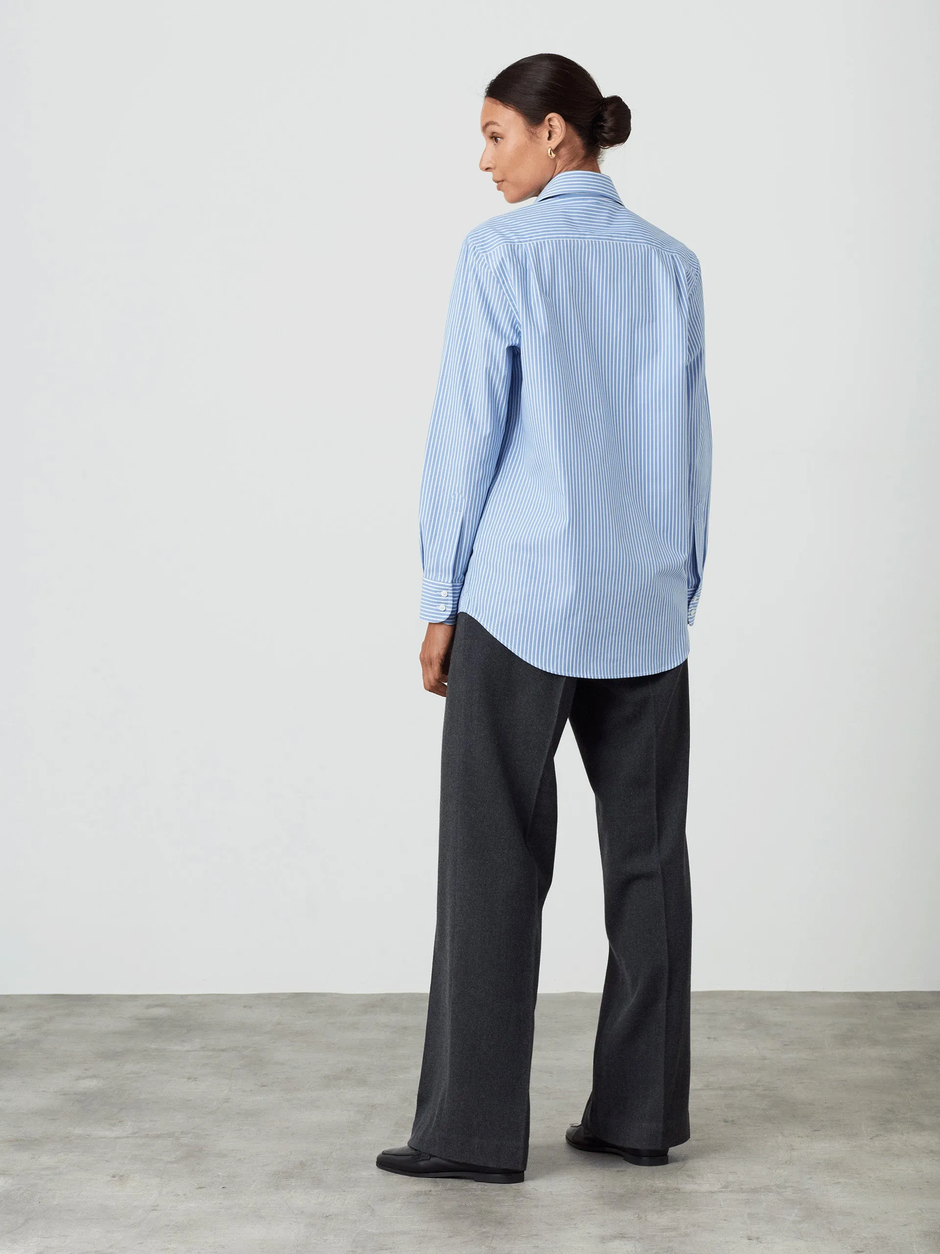 The inverted pinstripe fine poplin Boyfriend shirt