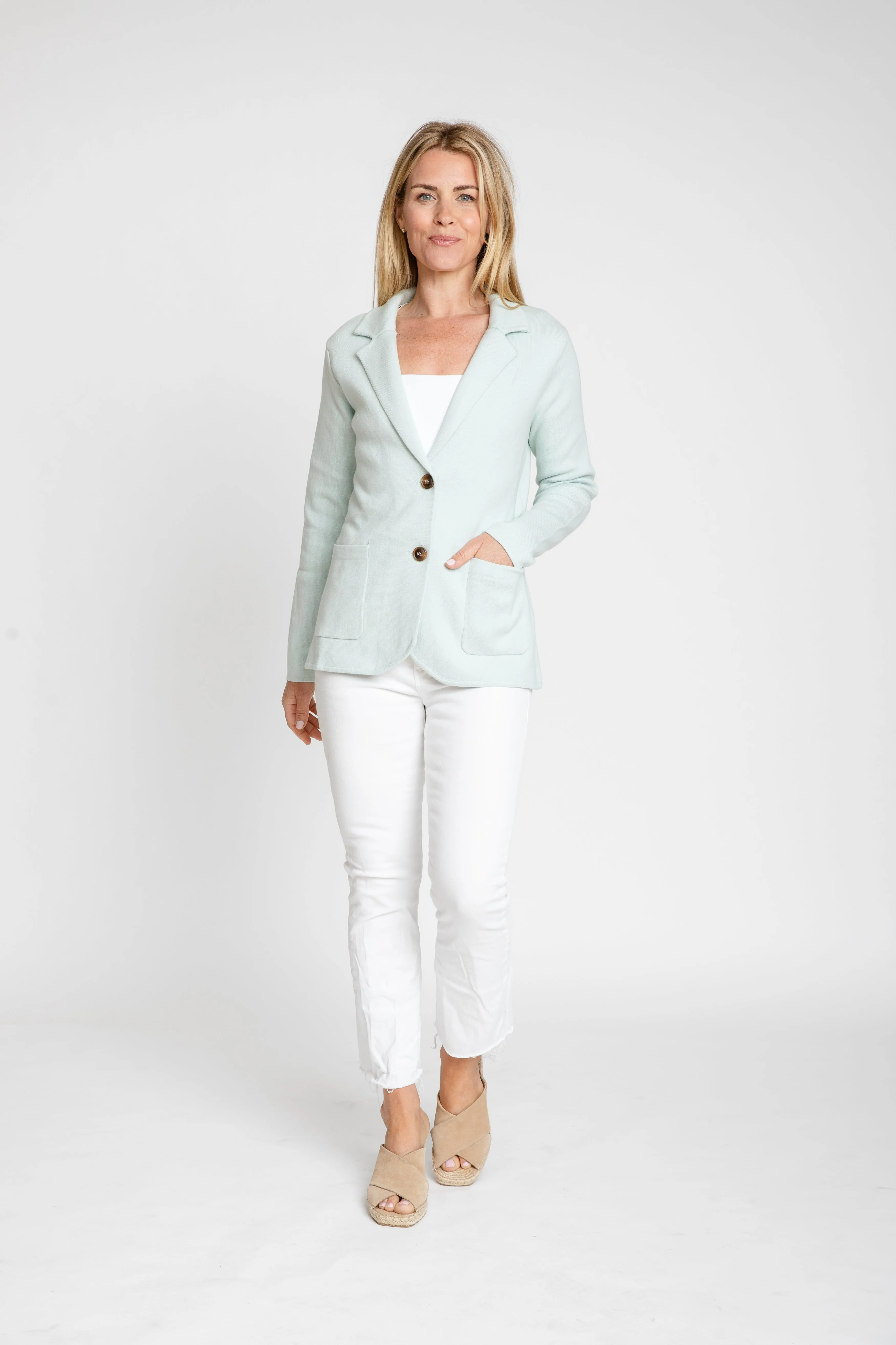 The Milly Knit Blazer | Mist