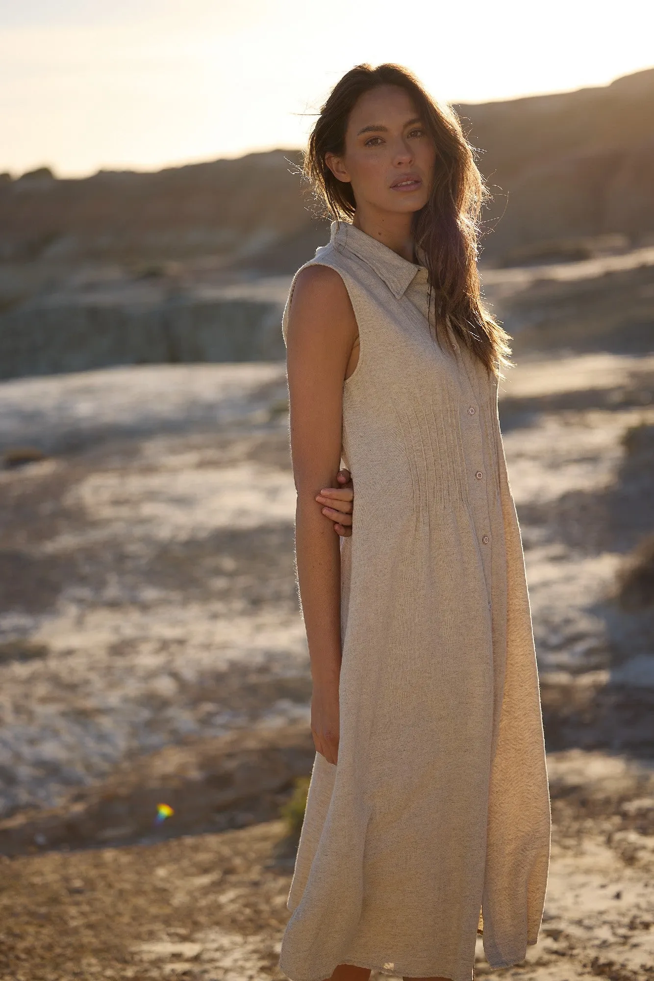 The Shanty Corporation Florentine Dress - Natural Jaquard