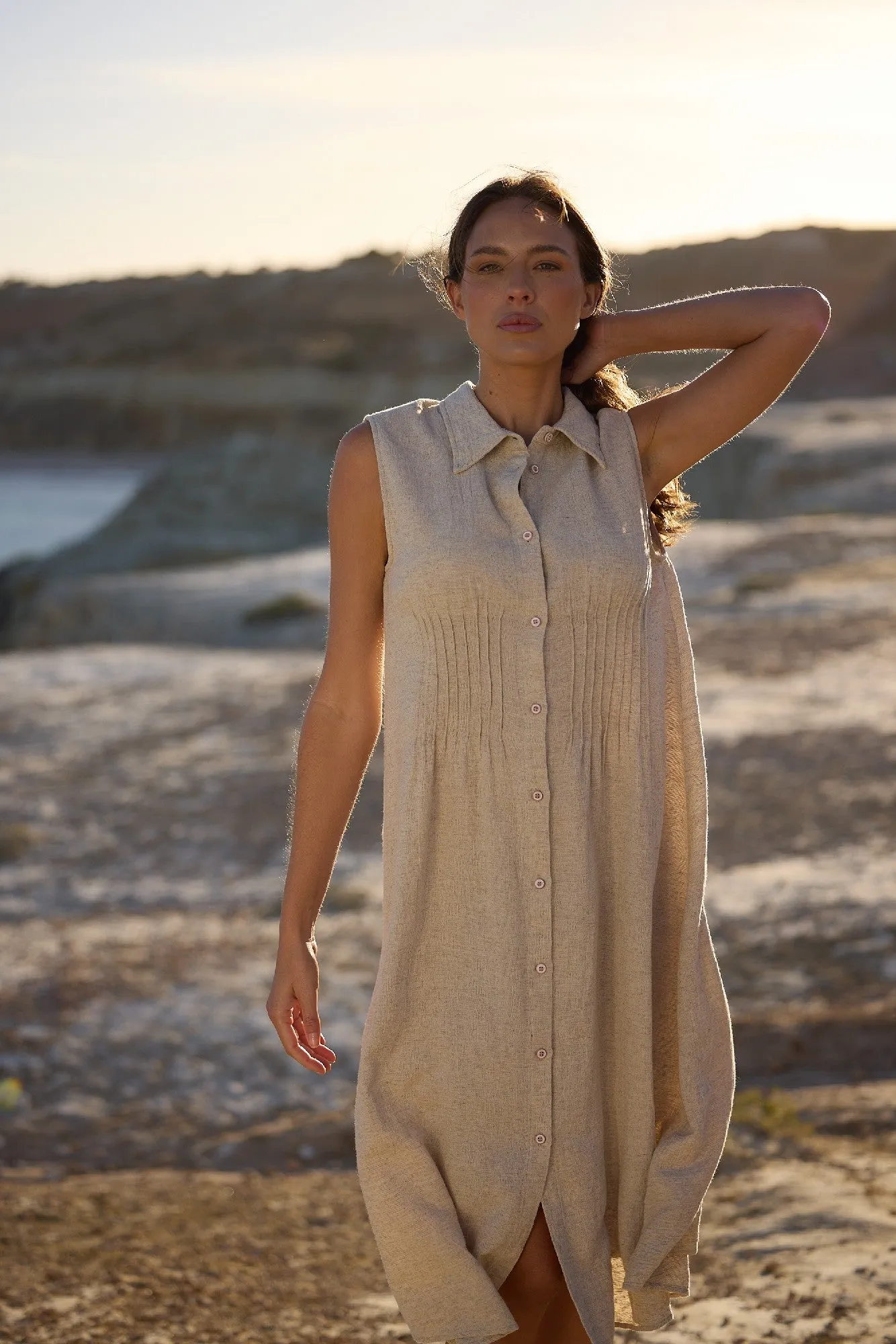 The Shanty Corporation Florentine Dress - Natural Jaquard