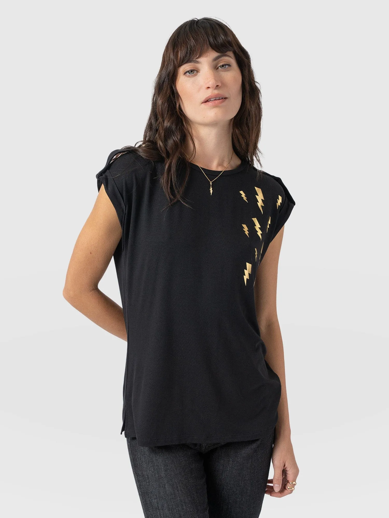 Turn Up Tee - Black Lightning