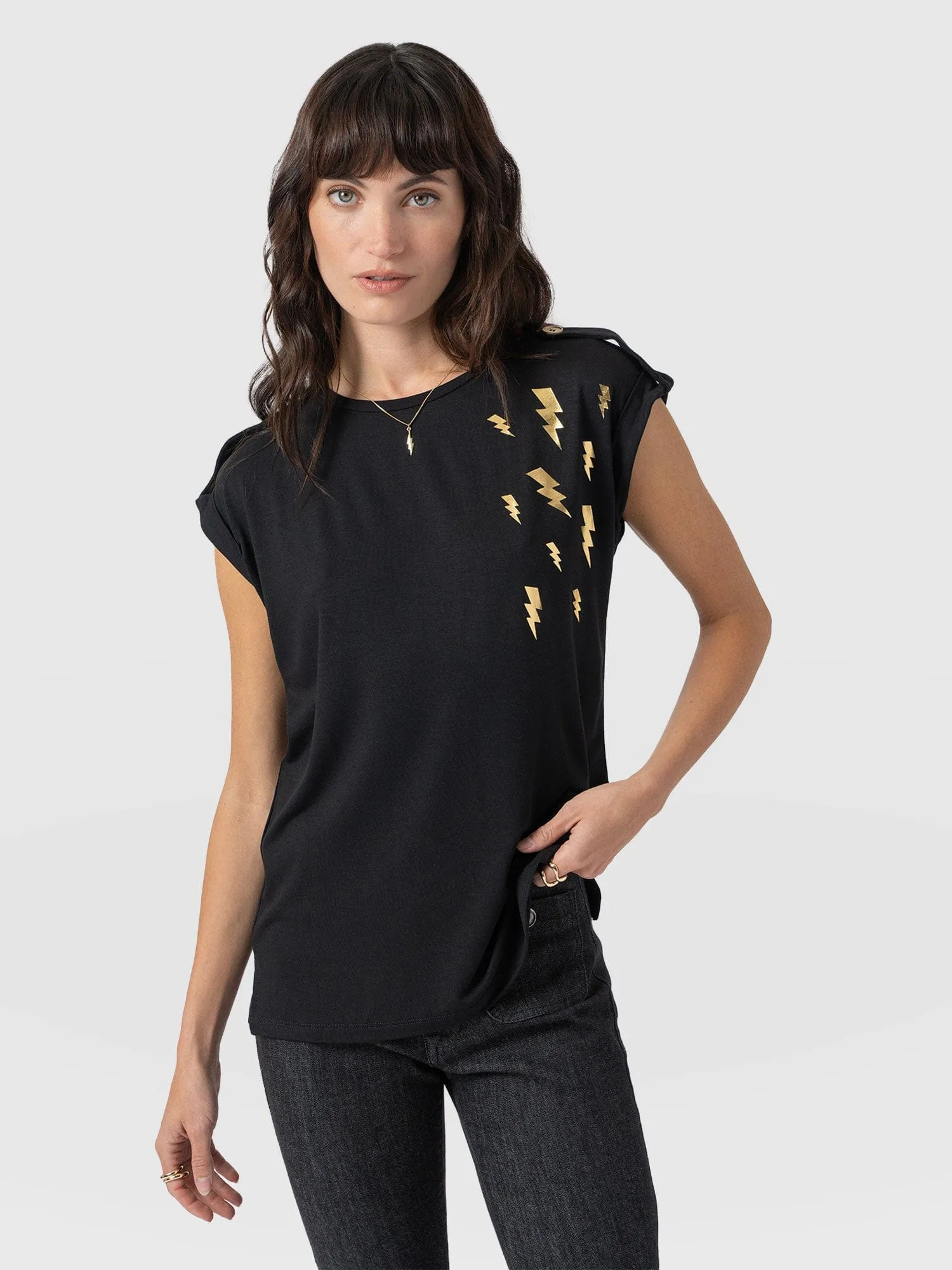 Turn Up Tee - Black Lightning