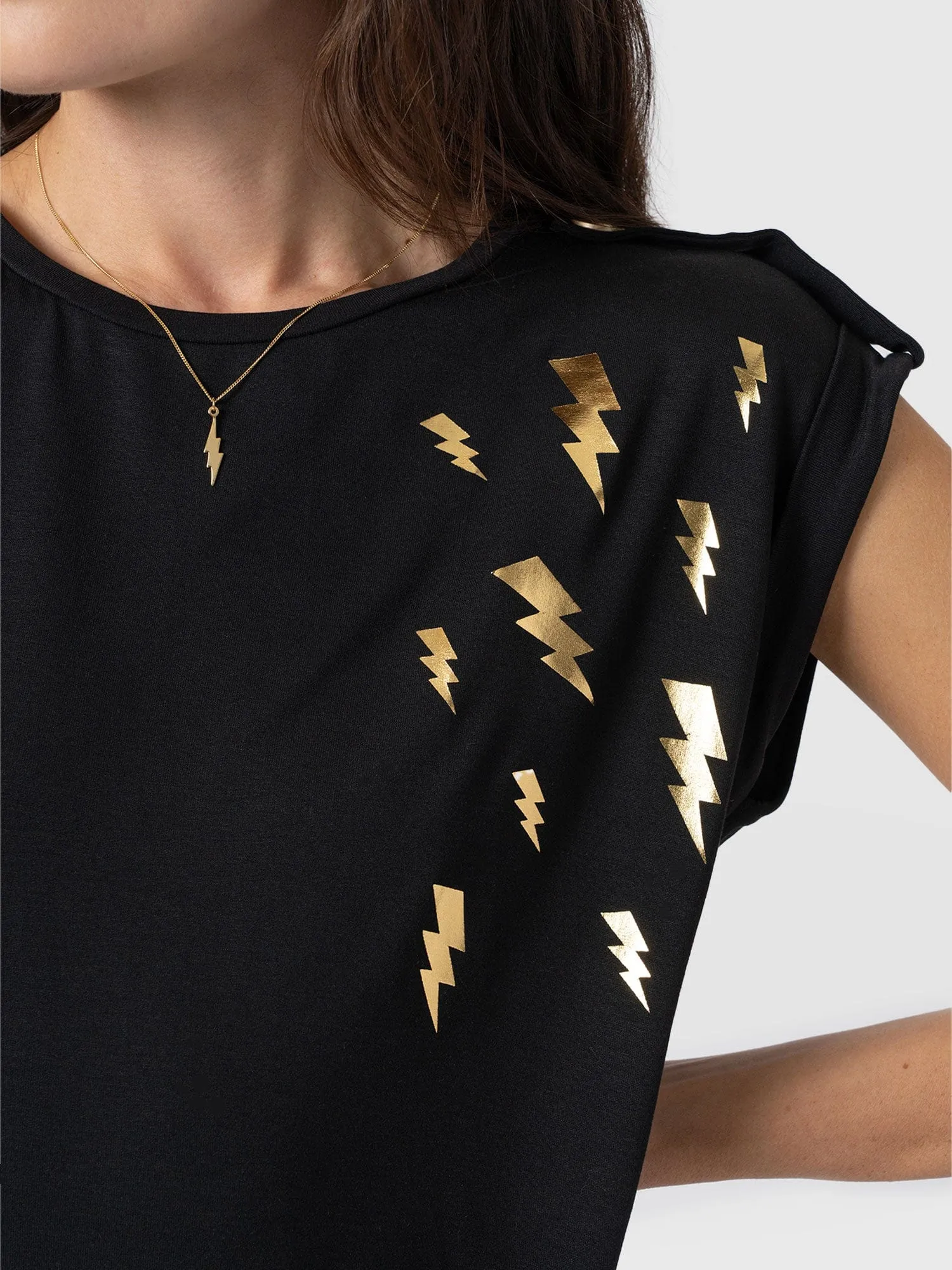 Turn Up Tee - Black Lightning