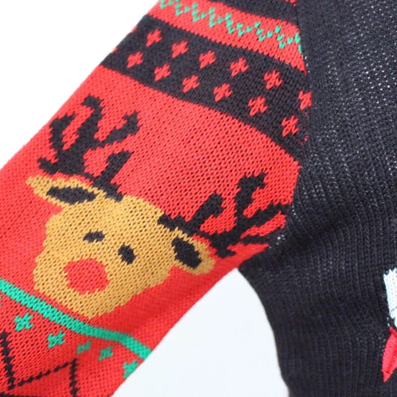 Ugly Christmas Embroidered Crew Neck Sweater