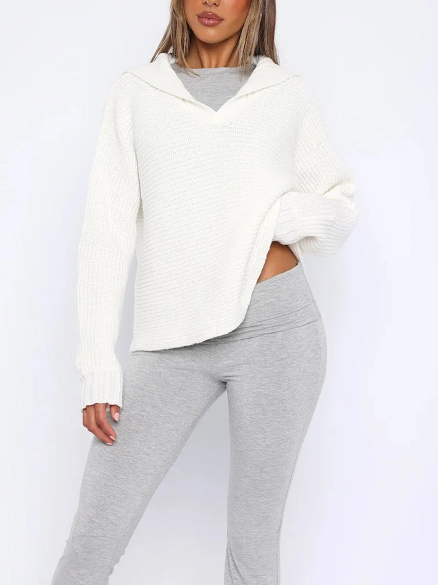 Versatile Long-Sleeve Pullover Sweater for Everyday Wear