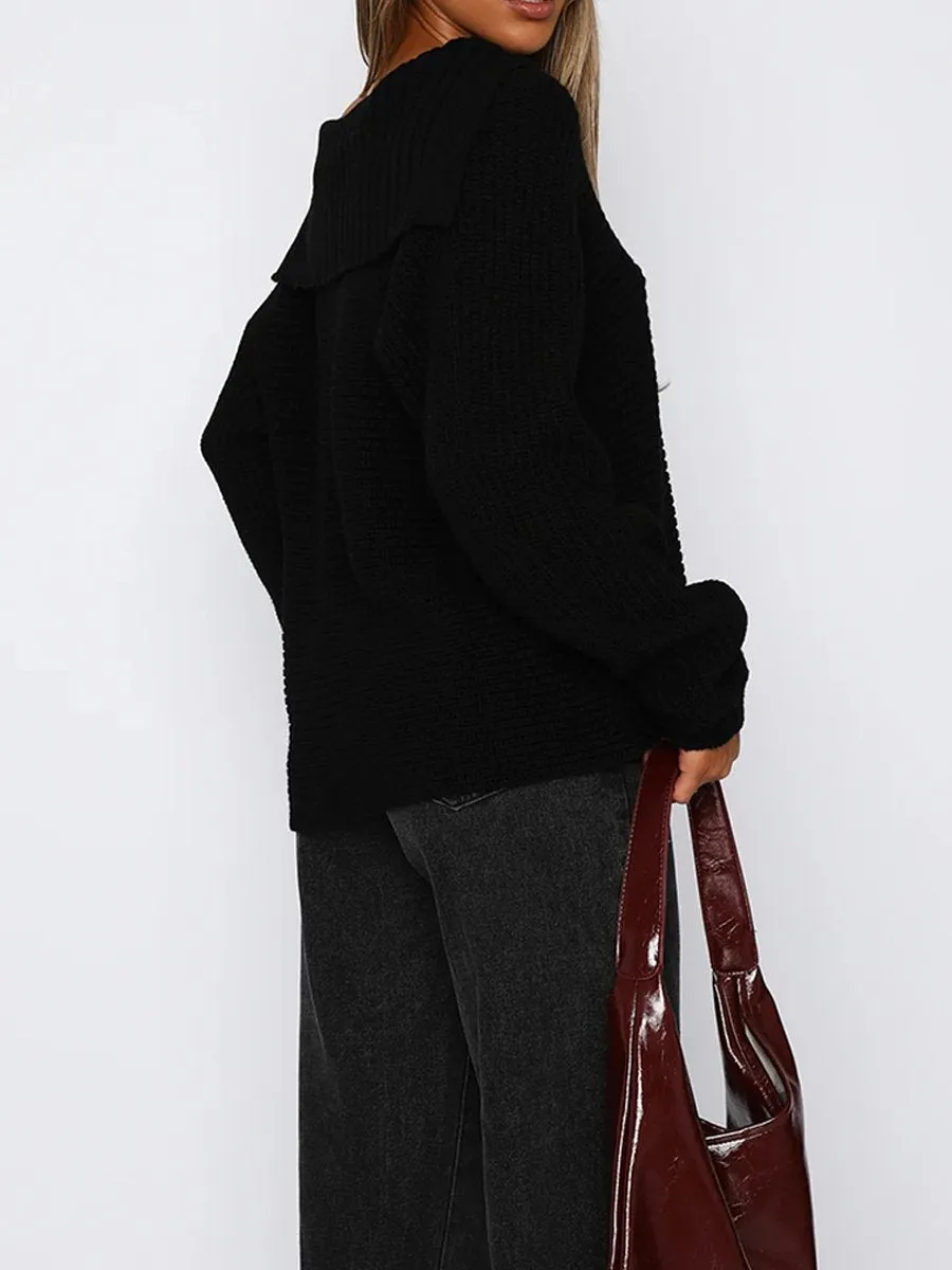 Versatile Long-Sleeve Pullover Sweater for Everyday Wear