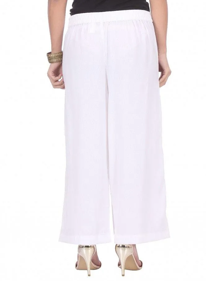 White Cropped Parallel Pants