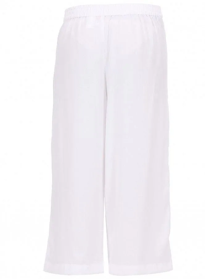 White Cropped Parallel Pants