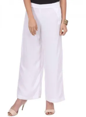 White Cropped Parallel Pants