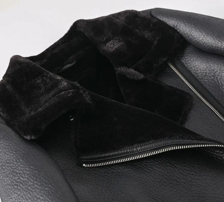 Women Winter Faux Sheepskin Shearling Coats Women Vintage Motorcycle Thicken Jacket Warm Artificial Fur Black Red Coats UV3081